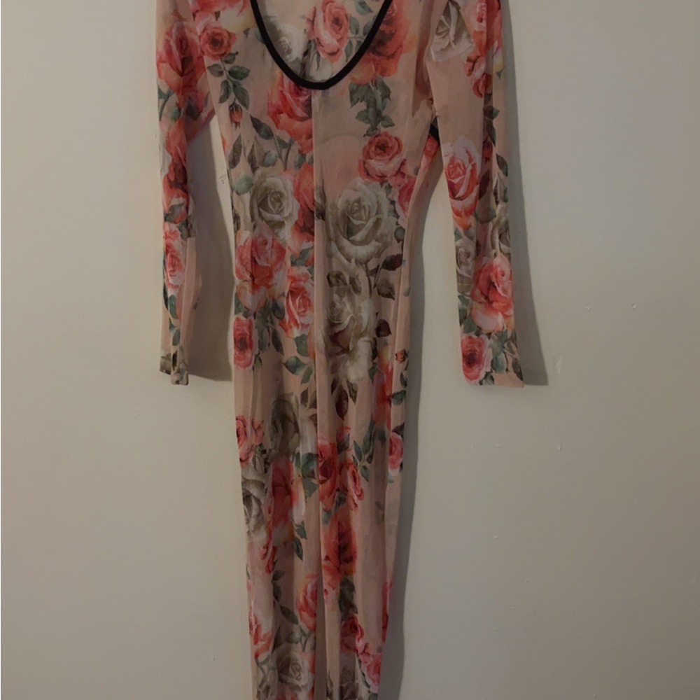 Elegant Floral Long Sleeve Dress